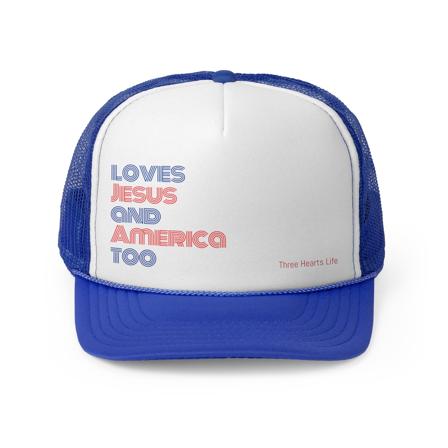 Loves Jesus and America Trucker Cap