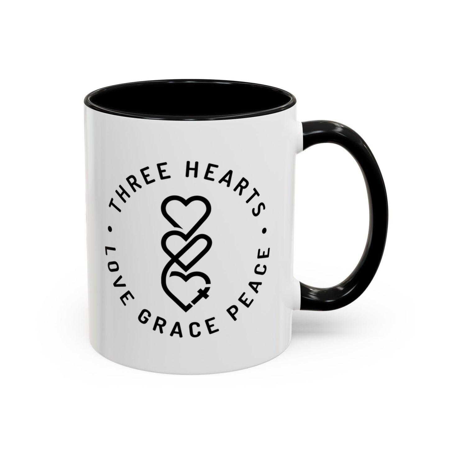 Three Hearts Colorful Mug, 11oz