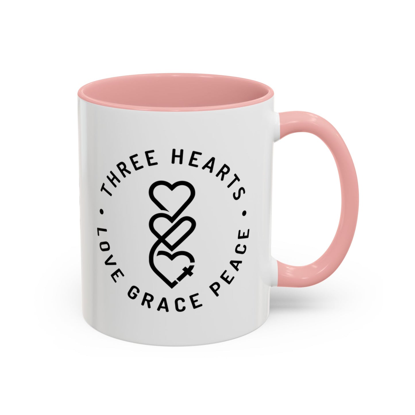 Three Hearts Colorful Mug, 11oz
