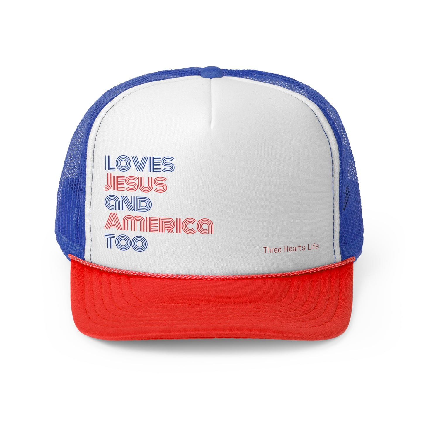 Loves Jesus and America Trucker Cap
