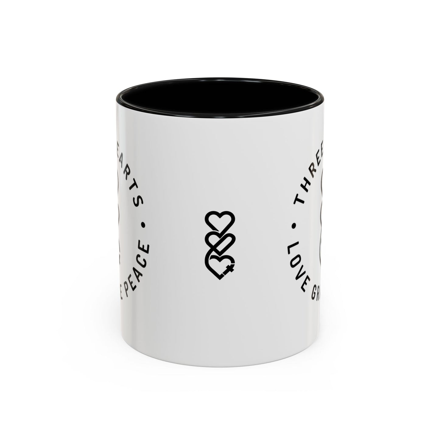Three Hearts Colorful Mug, 11oz