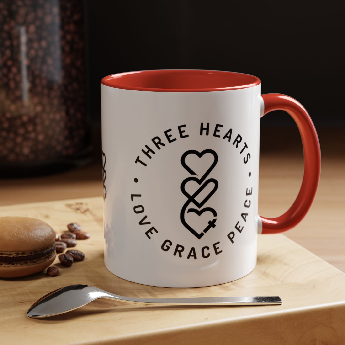Three Hearts Colorful Mug, 11oz