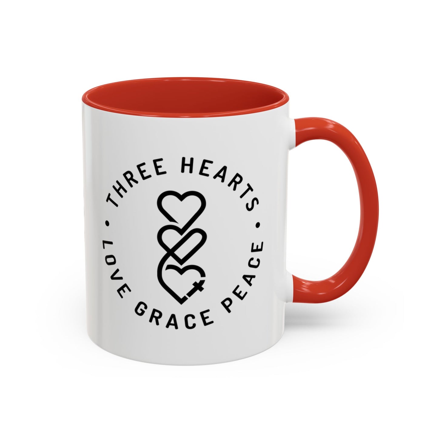 Three Hearts Colorful Mug, 11oz