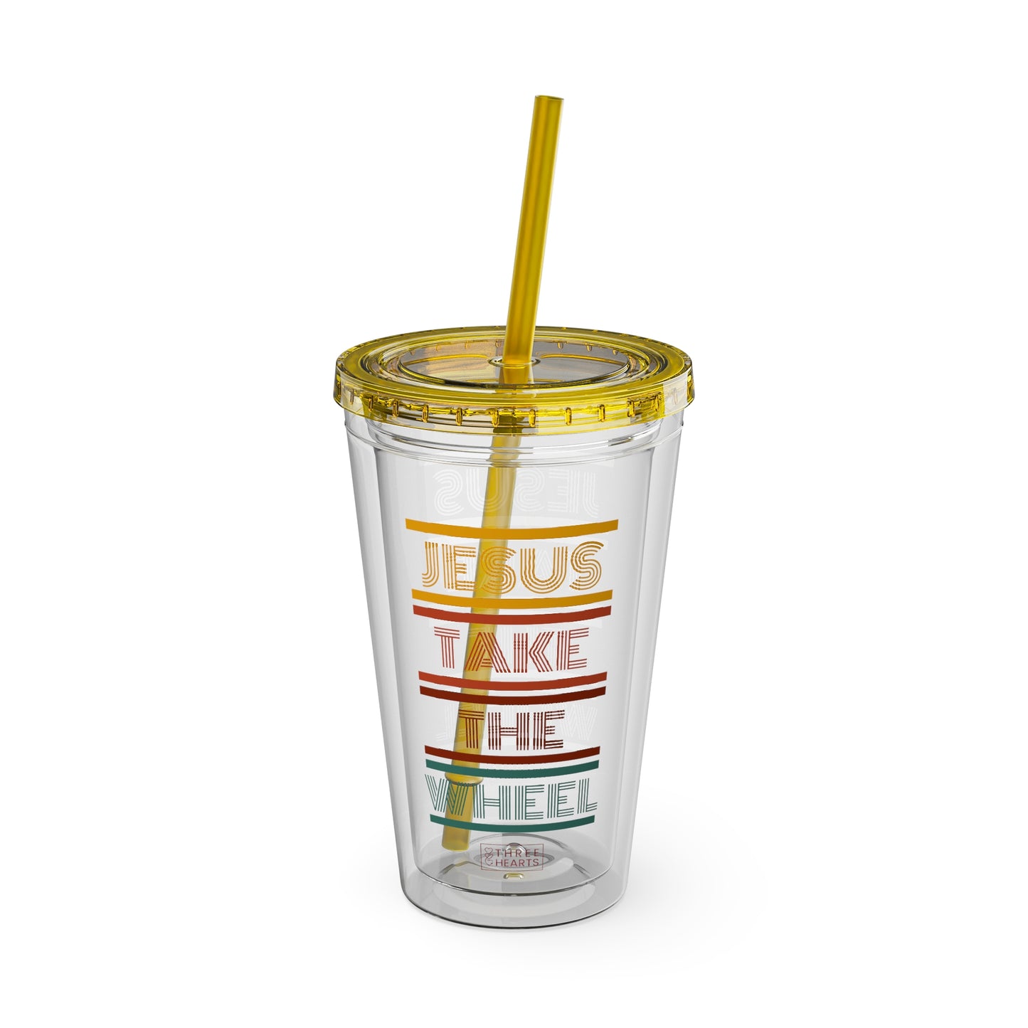 Jesus Take The Wheel Tumbler with Straw, 16oz