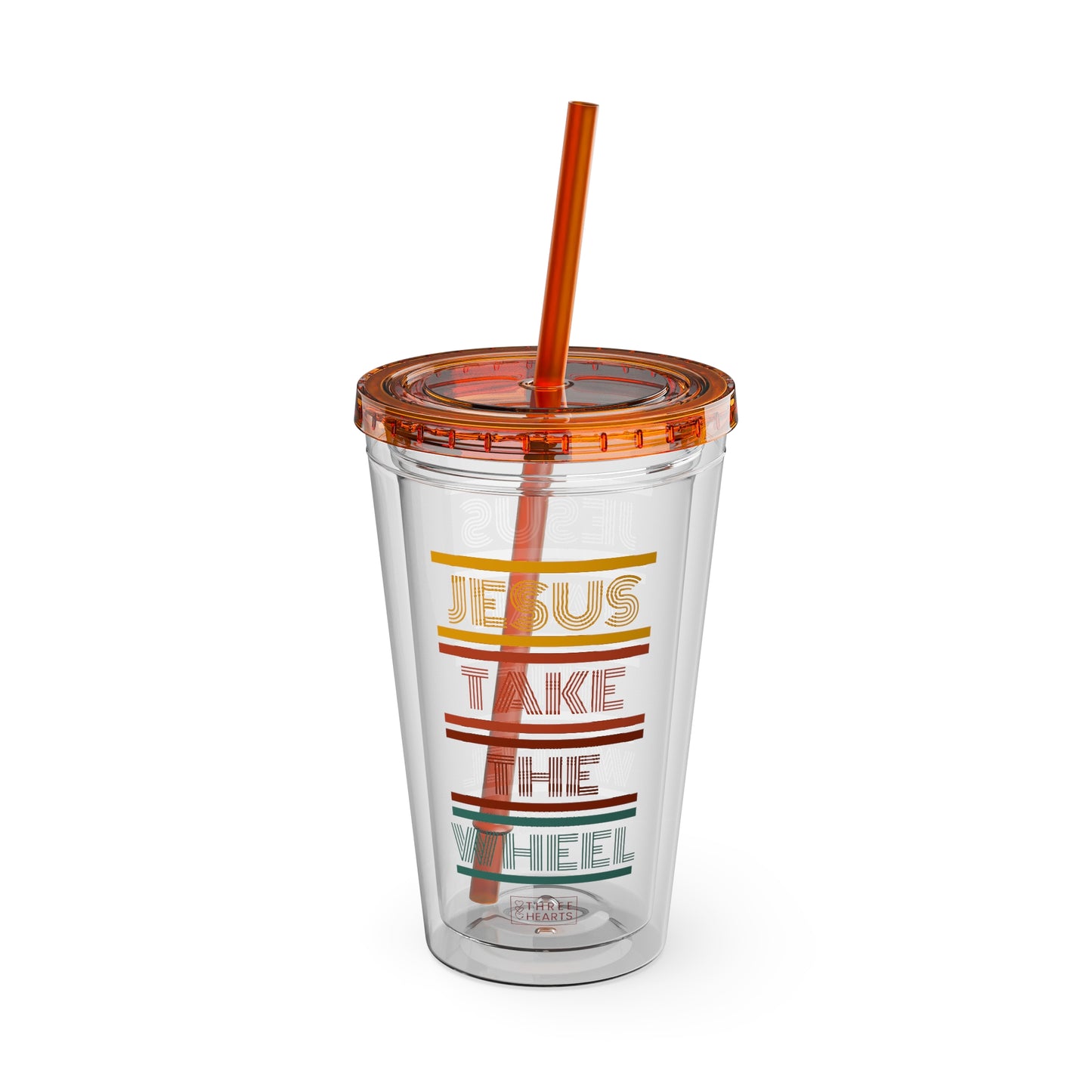 Jesus Take The Wheel Tumbler with Straw, 16oz