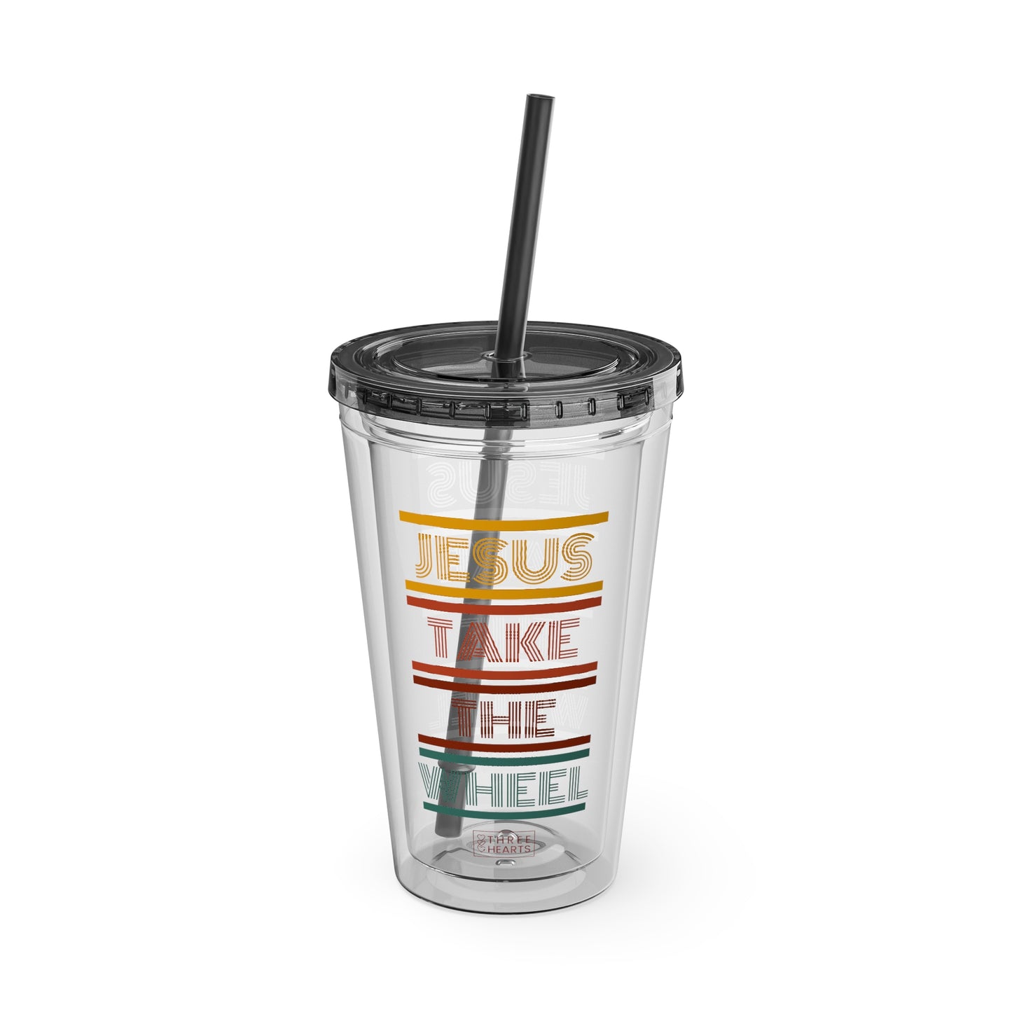 Jesus Take The Wheel Tumbler with Straw, 16oz