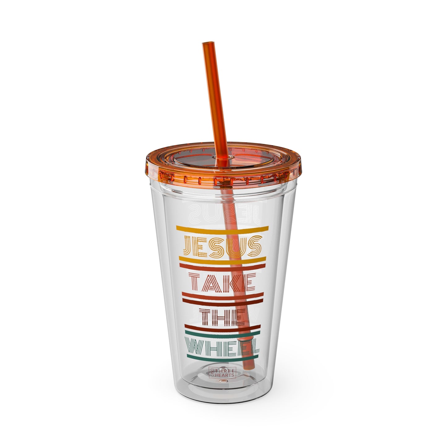 Jesus Take The Wheel Tumbler with Straw, 16oz