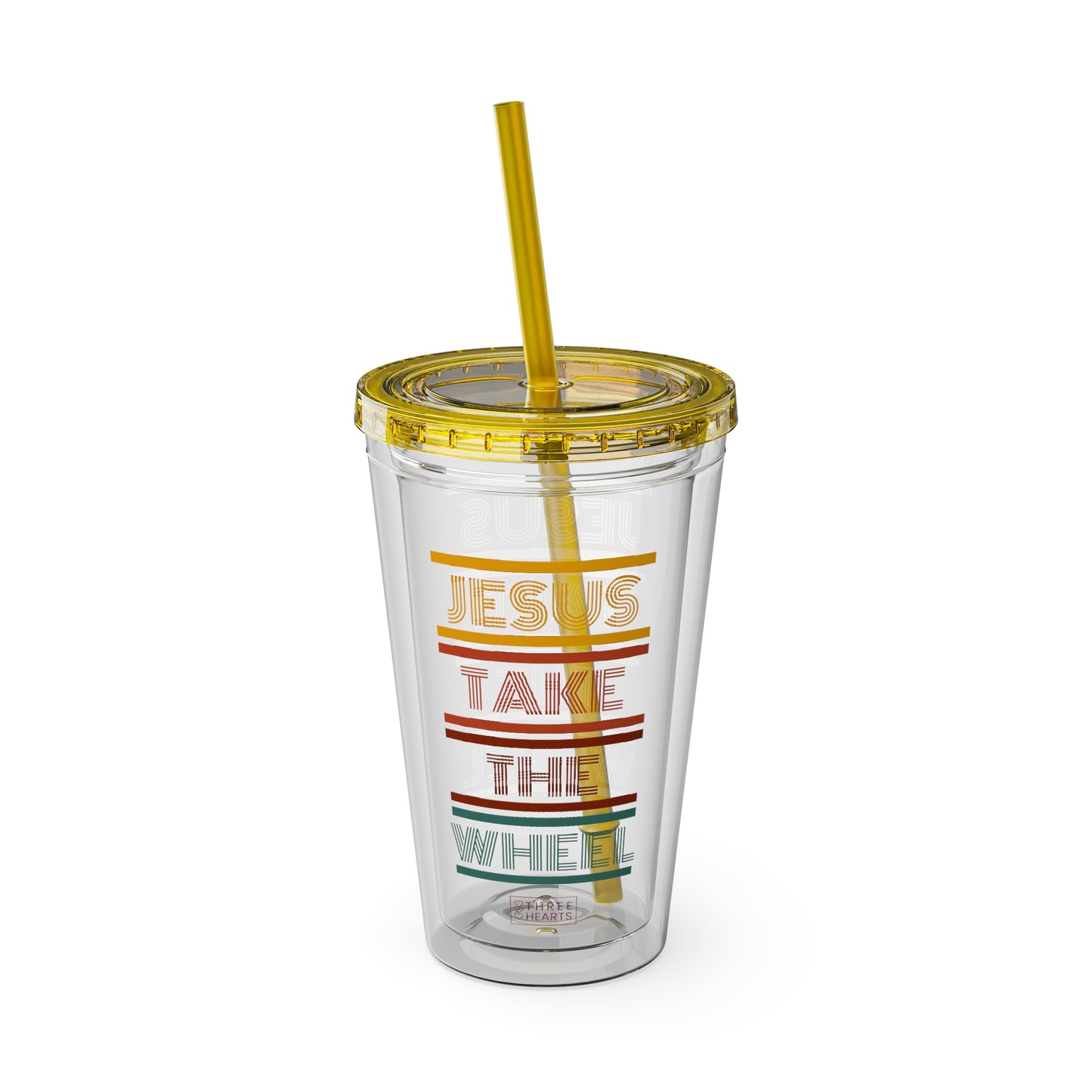 Jesus Take The Wheel Tumbler with Straw, 16oz