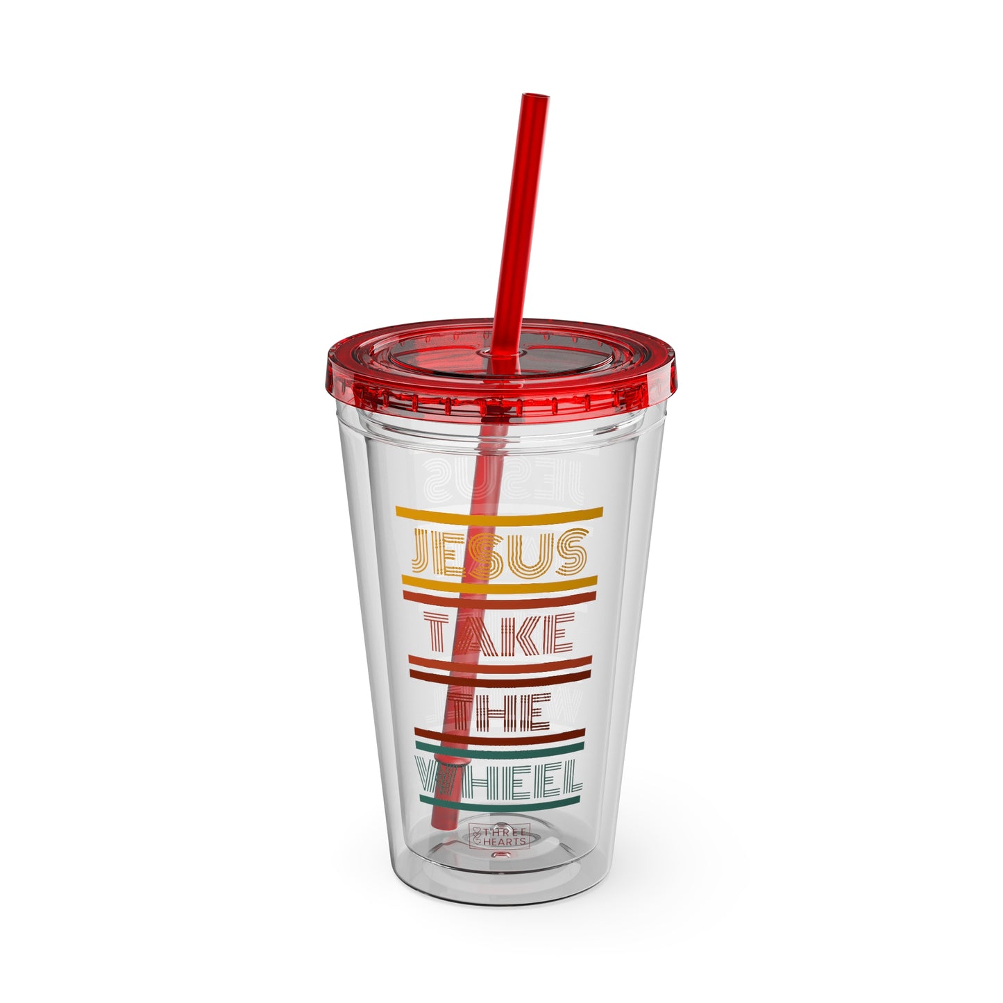 Jesus Take The Wheel Tumbler with Straw, 16oz