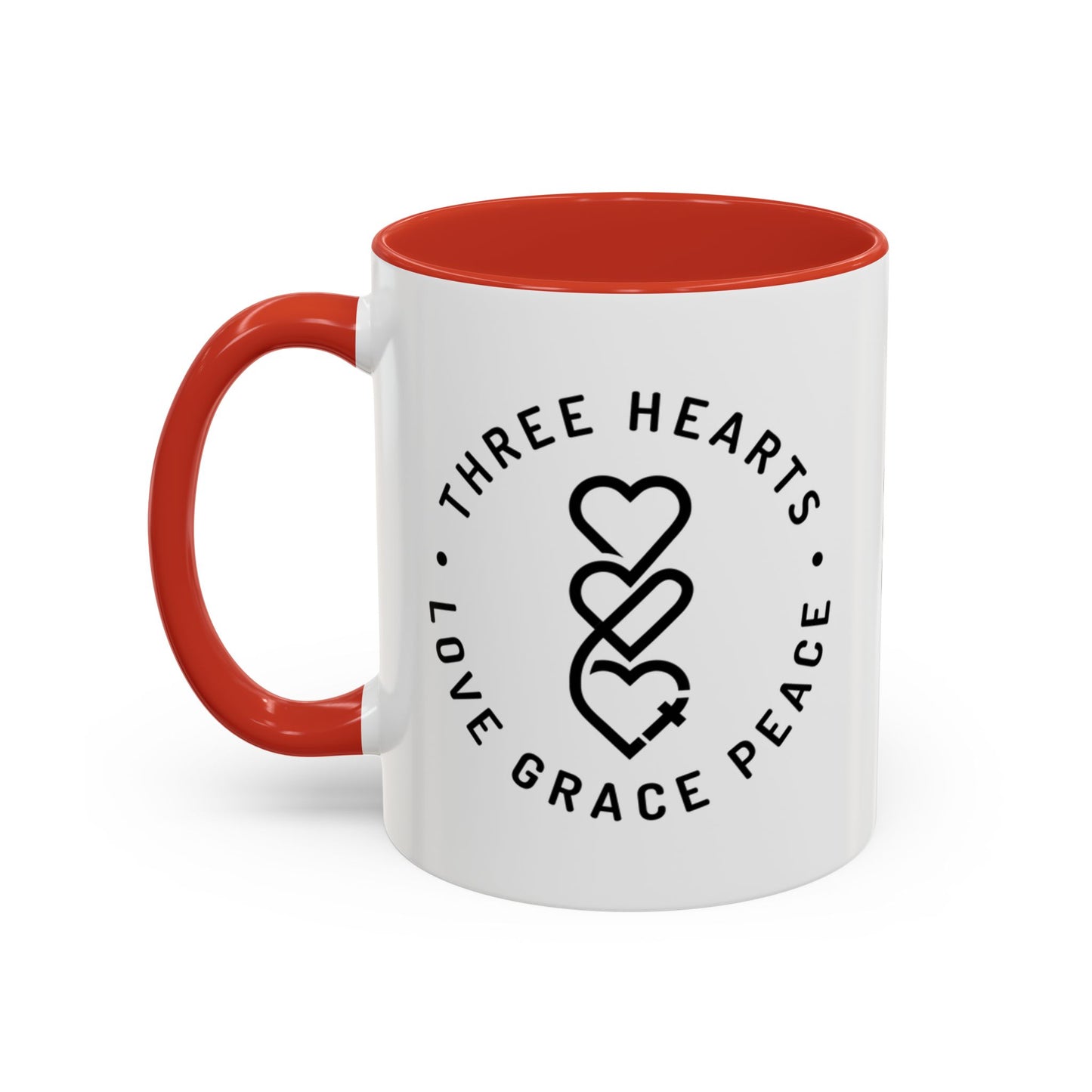 Three Hearts Colorful Mug, 11oz