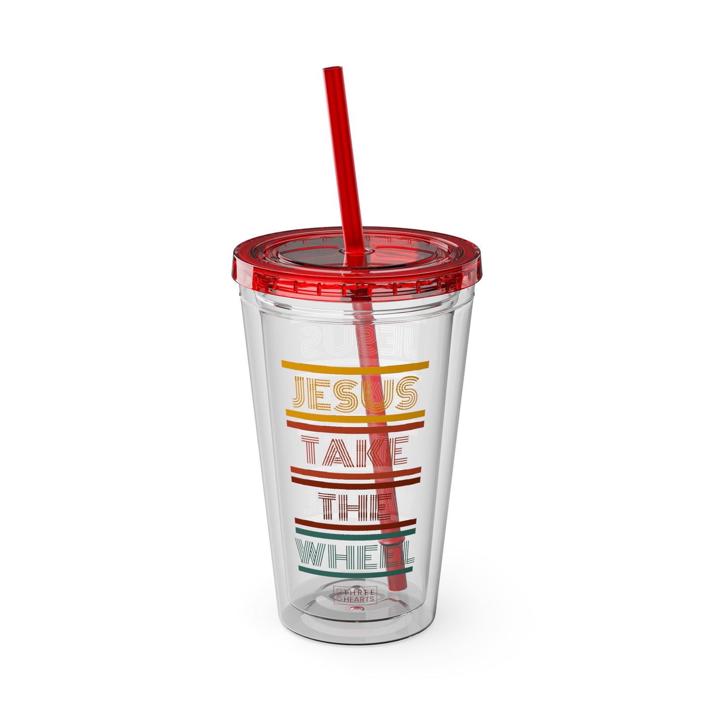 Jesus Take The Wheel Tumbler with Straw, 16oz