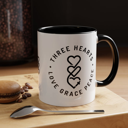 Three Hearts Colorful Mug, 11oz